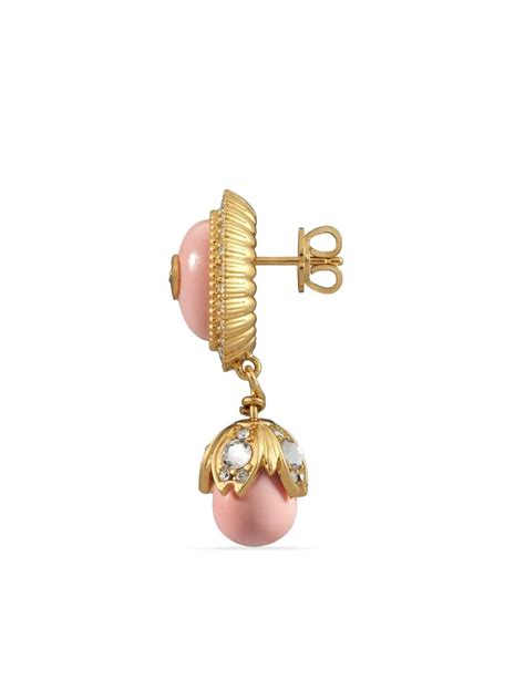 gucci interlocking g earrings with pearl|gucci multi stone earrings.